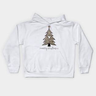 Cheetah Christmas Tree Kids Hoodie